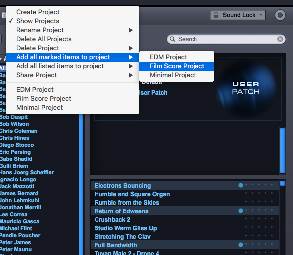 Projects In Omnisphere 2.6